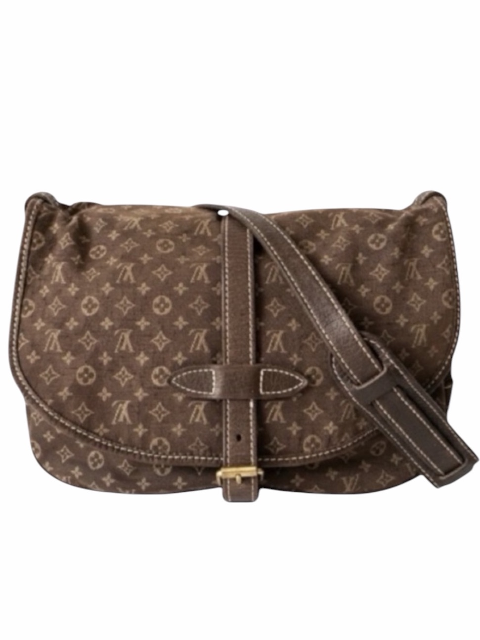Louis Vuitton Saumur 30 Mini Lin Ebene Monogram Messenger Crossbody Bag